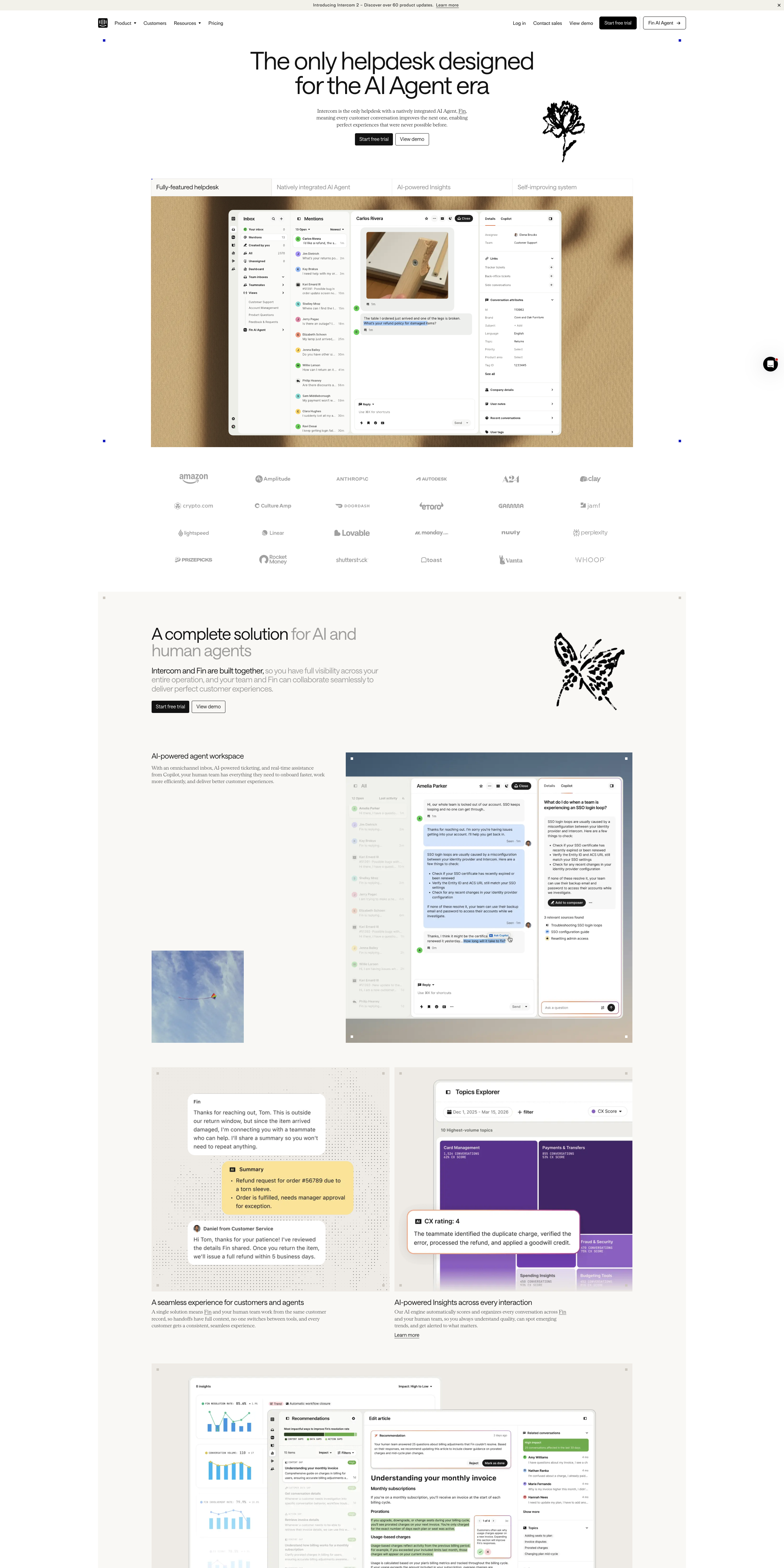 Screenshot thumbnail for Intercom | The only helpdesk designed for the AI Agent era