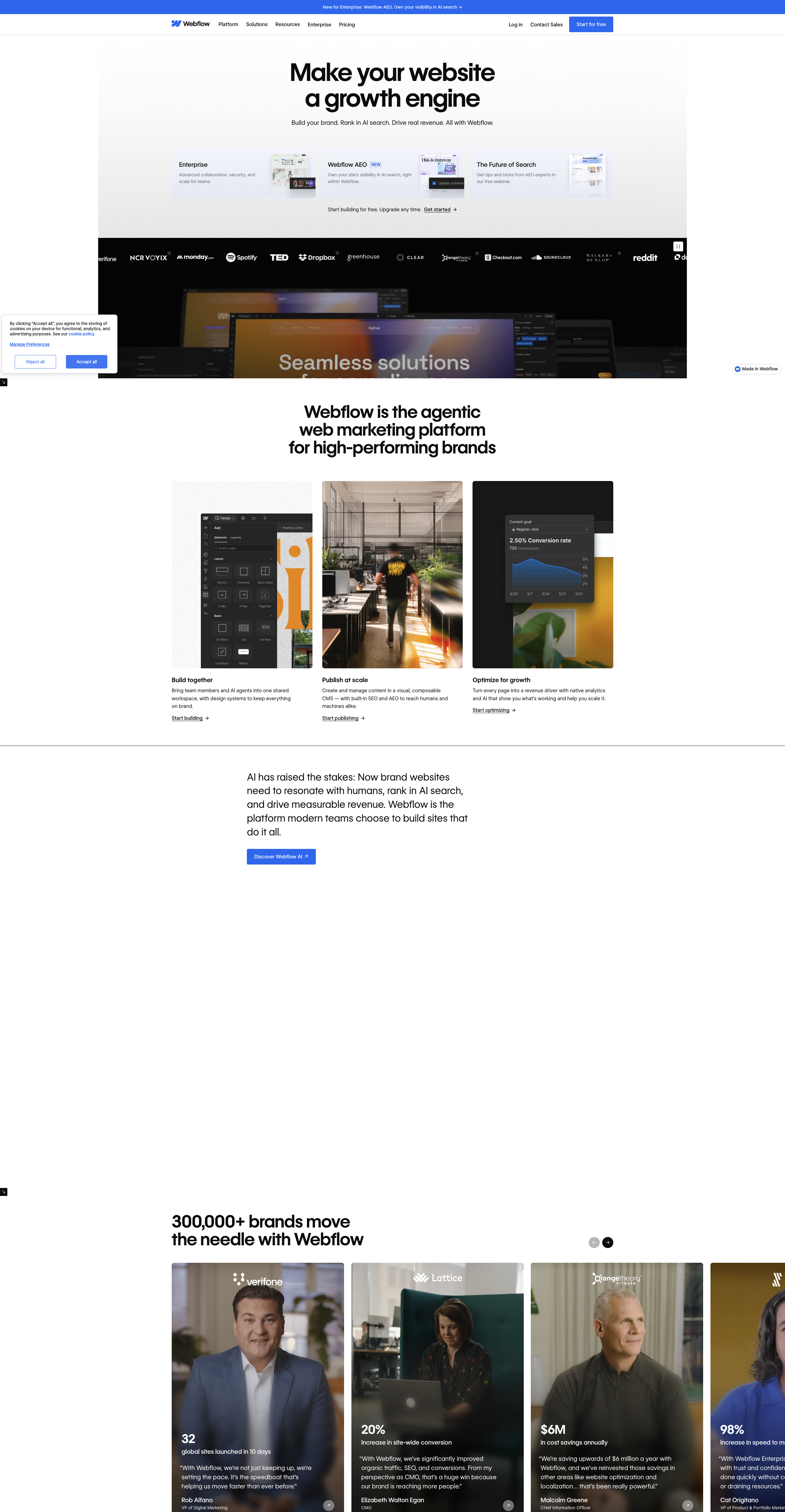 Screenshot thumbnail for Webflow: The agentic web platform for modern businesses