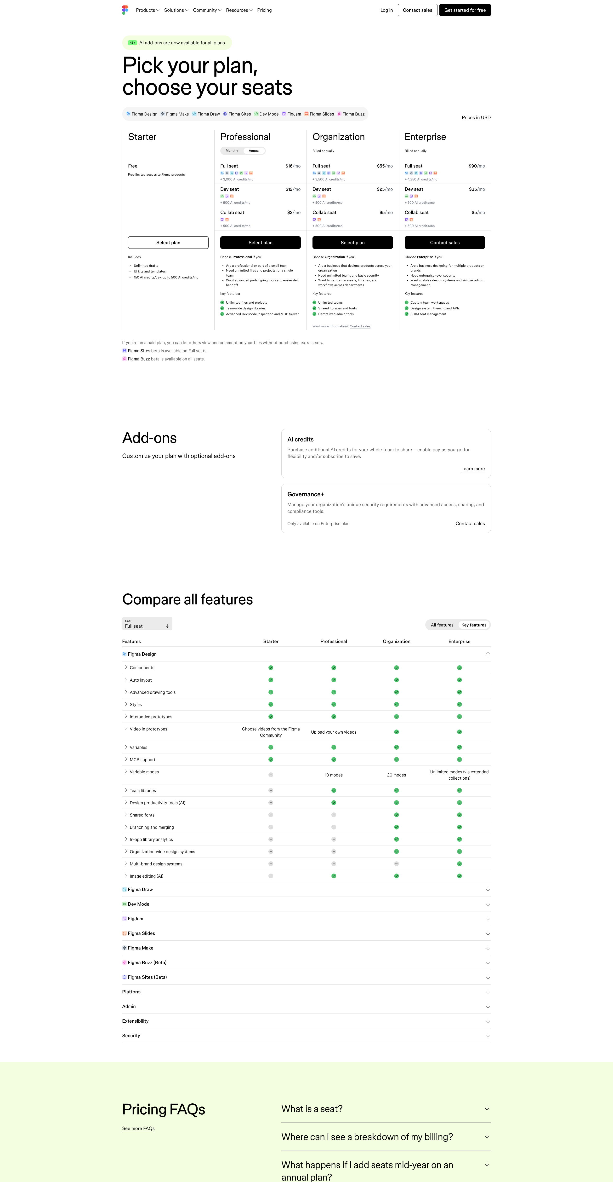 Screenshot thumbnail for Plans & Pricing | Figma