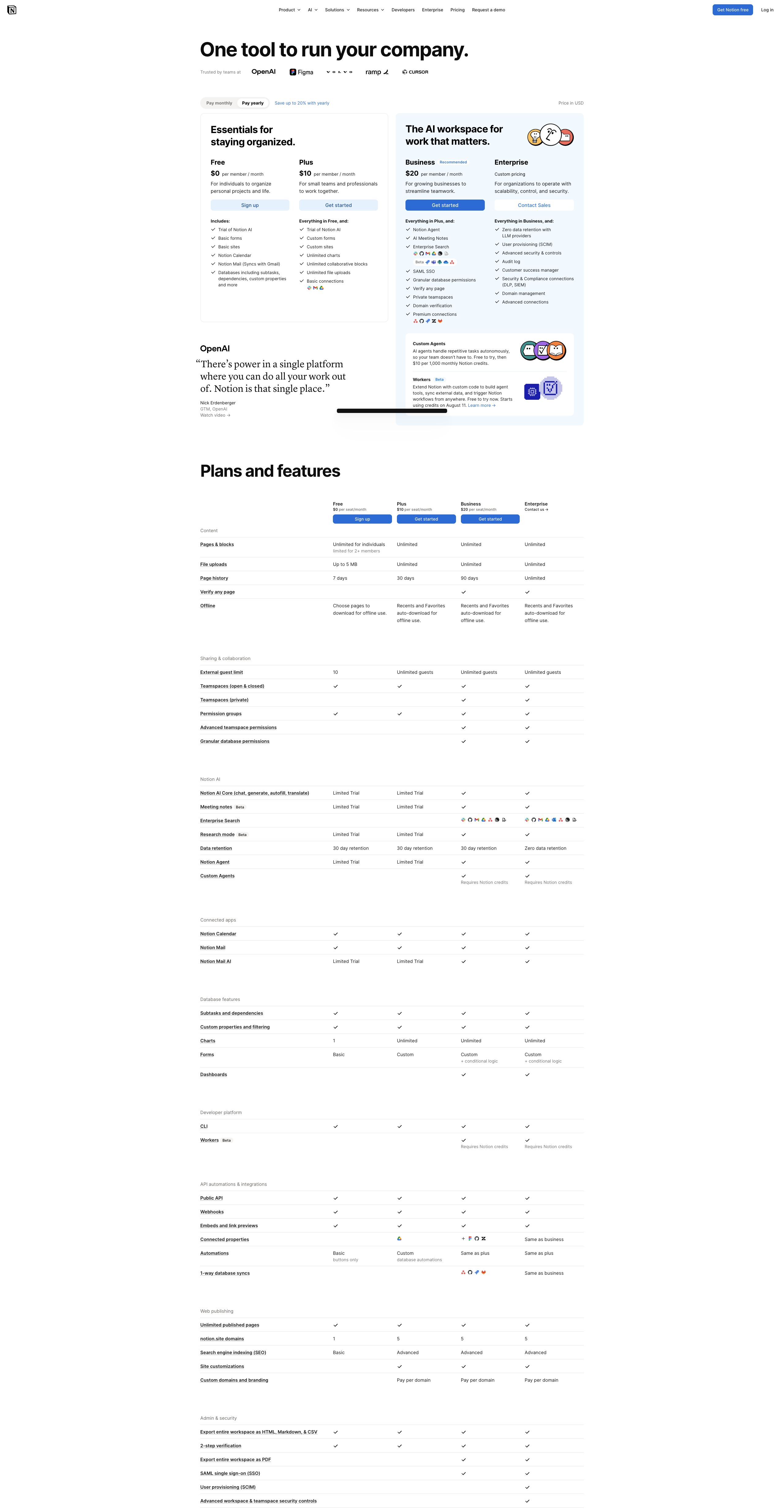 Screenshot thumbnail for Notion Pricing Plans: Free, Plus, Business, & Enterprise.