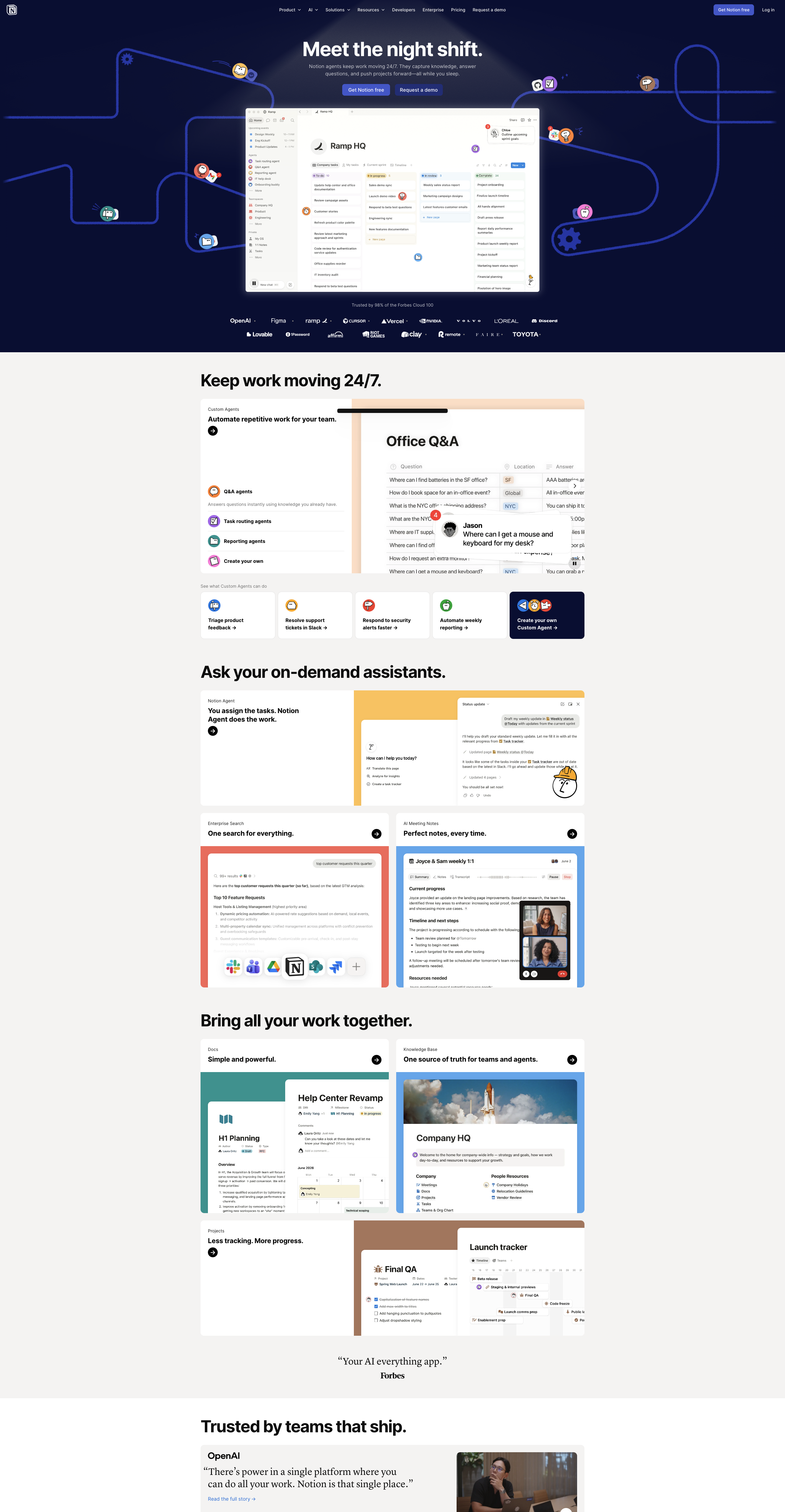 Screenshot thumbnail for The AI workspace that works for you. | Notion